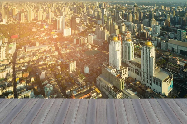 Bangkok şehir şehir havadan görünümü günbatımı sesi, Tayland ile