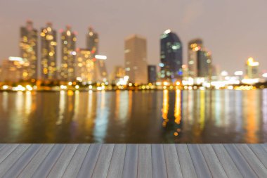 Yansıma bokeh ışık şehir ofisi bulanık su açık bina, soyut arka plan