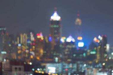 Gece bokeh ışık şehir ofisi şehir merkezinde bulanık