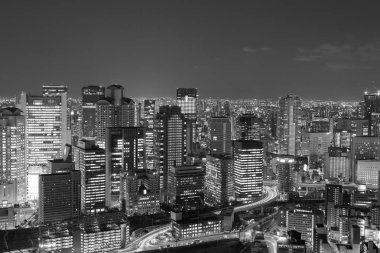 Siyah ve beyaz, Osaka city iş şehir