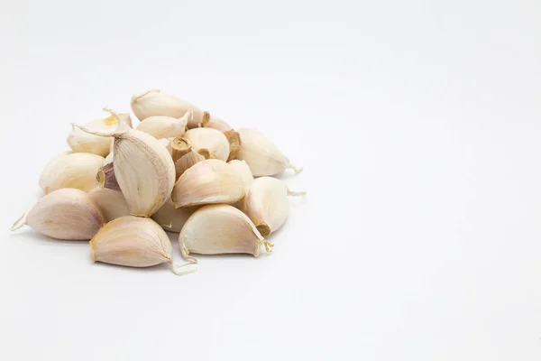 Root garlic on white background — Stock Photo, Image