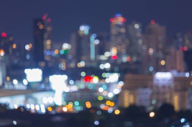 Gece bulanık bokeh ışık şehir şehir kurma