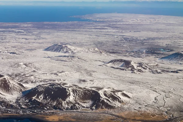 鸟瞰图冬天季节山冰岛 — 图库照片