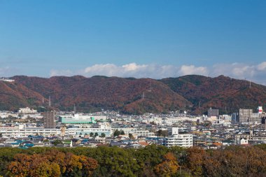 Osaka city şehir merkezinde dağda sonbahar sezon