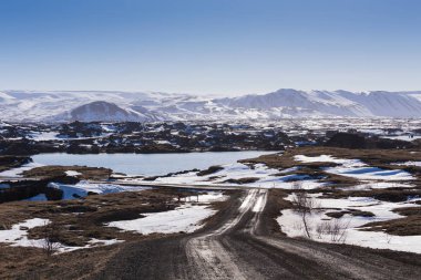 Kış sezon dağ arka plan İzlanda
