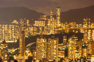 Bulanık bokeh ışık Hong Kong daire residence downtown