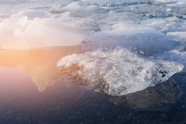 İzlanda kış sezon doğal manzara arka plan