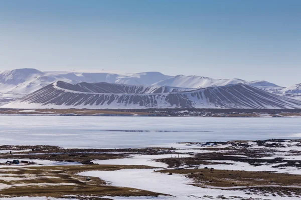 Island Myvatn Vulkan Show bedeckt — Stockfoto