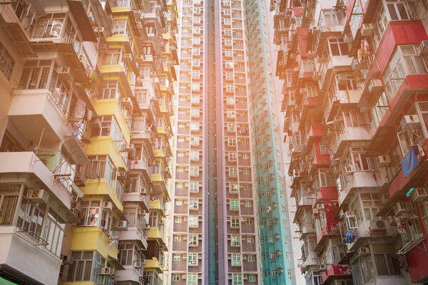 Hong Kong resinence apartment, very crowded residence area build Stock Image