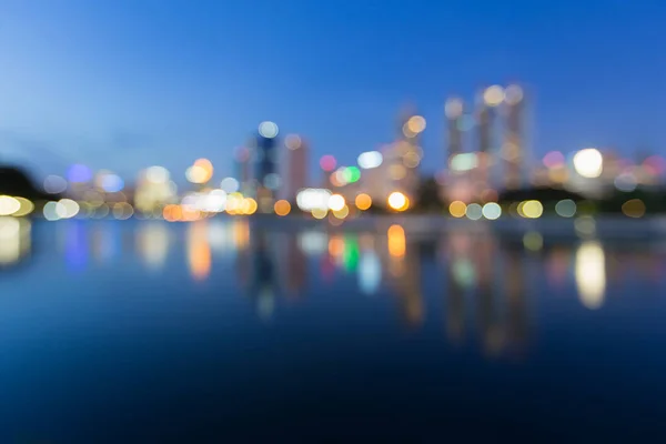 Twilight Blurred City Bokeh Light Reflection Abstract Background — Stock Photo, Image