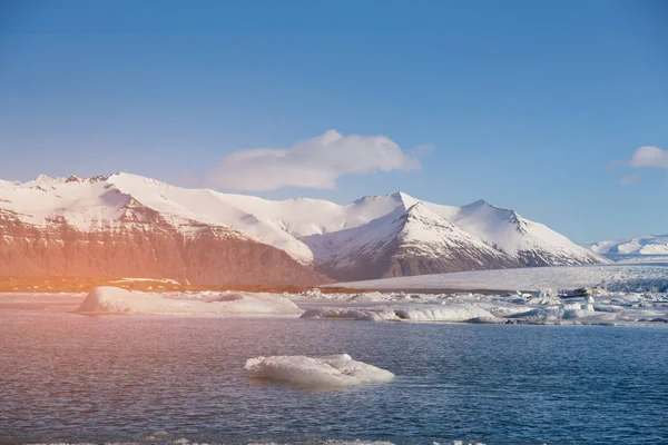 Islanda Stagione Invernale Laguna Jakulsarlon Paesaggio Naturale Sfondo — Foto Stock