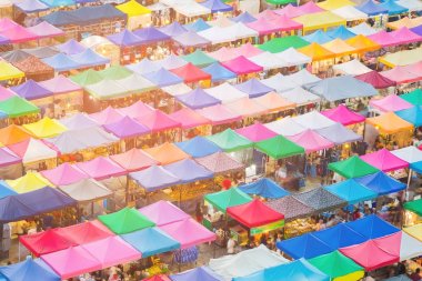 Hafta sonu Pazar üst görüntülemek birden çok renk, Bangkok Tayland