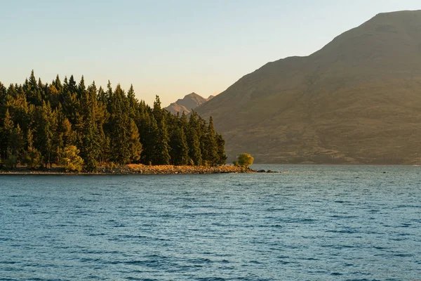 Wakatipu Lake Queentown Zonsondergang Toon Zuidereiland Nieuw Zeeland Natuur — Stockfoto