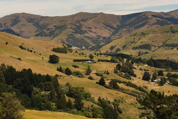 Nový Zéland Hill Top Rozhledna Pozadím Horské Krajiny — Stock fotografie