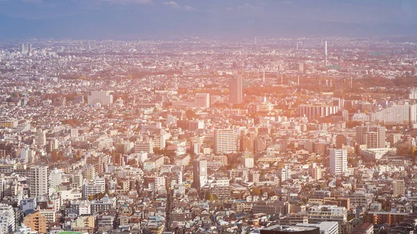 日本レジデンス ダウンタウン混雑航空写真ビュー 都市景観の背景 — ストック写真