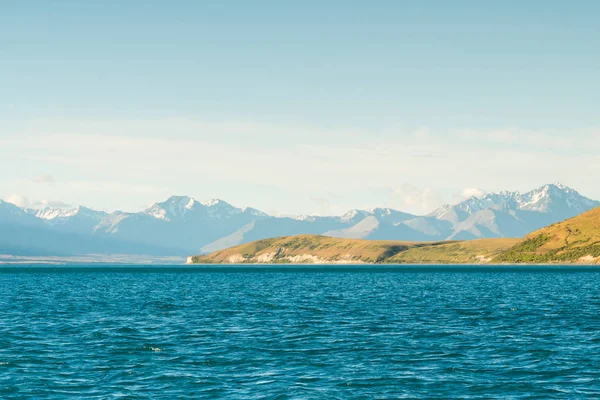 Гарне Озеро Tekapo Маунт Кук Природного Ландшафту Фоном Південного Острова — стокове фото