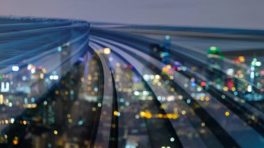 Şehir ışık gece hareket tren yolu, arka plan bulanık