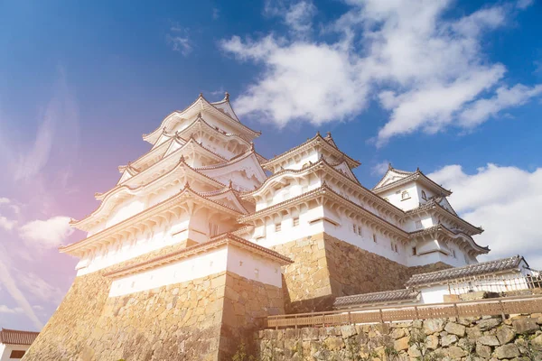 Himeji Castle Meta Dell Eredità Mondo Contro Cielo Blu Giappone — Foto Stock