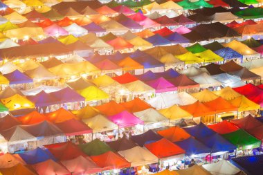 Birden çok renk gece Pazar çatı üst, arka plan ve doku