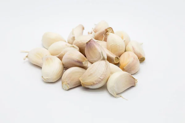 Fresh Garlic Bulb White Background Gourmet Healthy Food Background — Stock Photo, Image