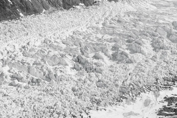 Черно Белый Вид Высоким Углом Фокс Ледник Природного Ландшафта Новая — стоковое фото