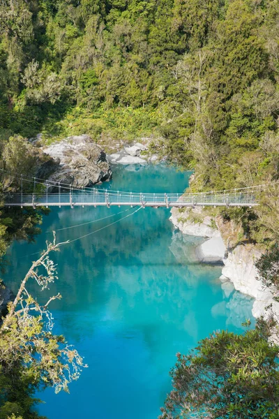 Blauer See Hokitika Tropischen Dschungel Neuseeland Natürliche Landschaft Hintergrund — Stockfoto