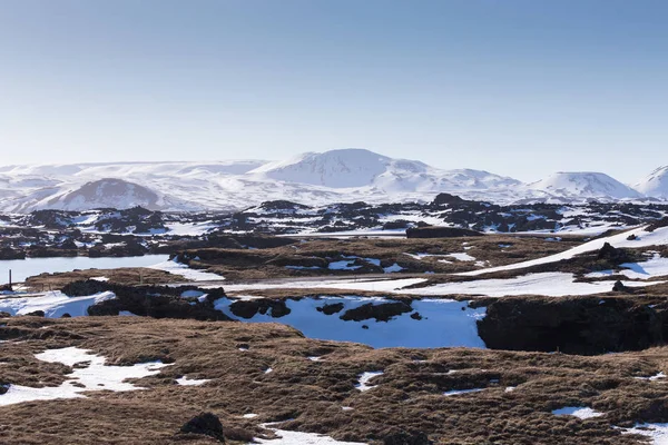 Wintersaison Island Natürliche Gebirgslandschaften Hintergrund — Stockfoto