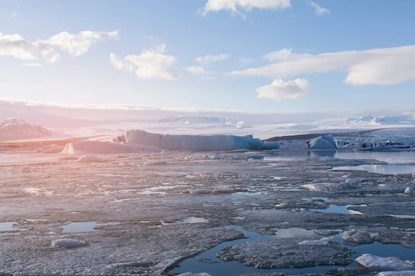 Lago Hielo Invierno Glaciar Jakulsarlon Islandia Temporada Invierno Paisaje Natural — Foto de Stock