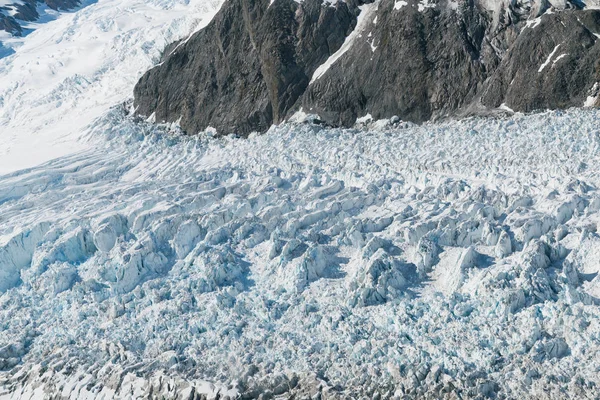 Fox Glacier Close Vista Dall Aria Nuova Zelanda Paesaggio Naturale — Foto Stock