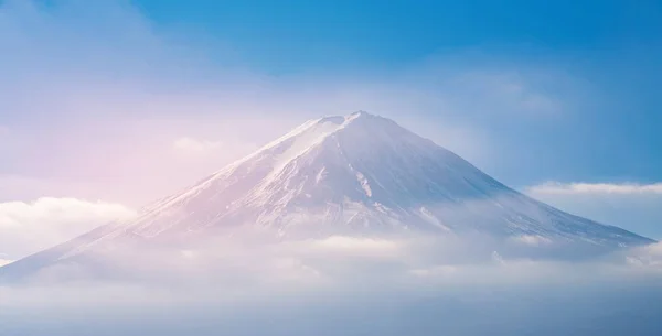 Fuji Dağı Nda Zirve Mavi Gökyüzü Arka Plan Doğal Peyzaj — Stok fotoğraf