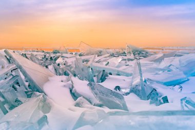 Güzellik Frost buz su Gölü, Baykal Gölü Sibirya Rusya kış sezonu çatlamak 