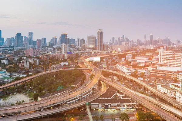 Highway Intersection Business Downtown Background Cityscape Background — Stock Photo, Image