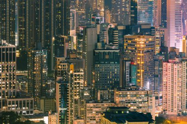 Ofis yakın gece görünümü, cityscape downtown arka plan