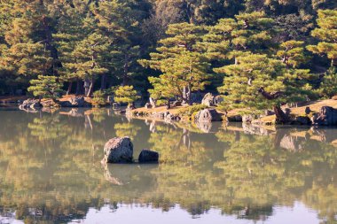Japon zen Bahçe su Gölü ve yansıma ile