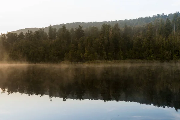 Morning Reflection Mathson Lake Natural Landscape South Island New Zealand — Stock Photo, Image
