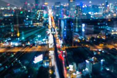 Cross arka plan hareketli tren bulanık parça şehir ve yol