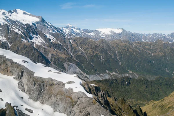 Fox Mountain Snow New Zealand Natural Landscape Background — Stock Photo, Image