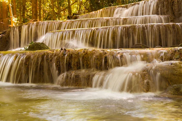 Floresta Profunda Floresta Tropical Natural Cachoeira Paisagem Natural Fundo — Fotografia de Stock