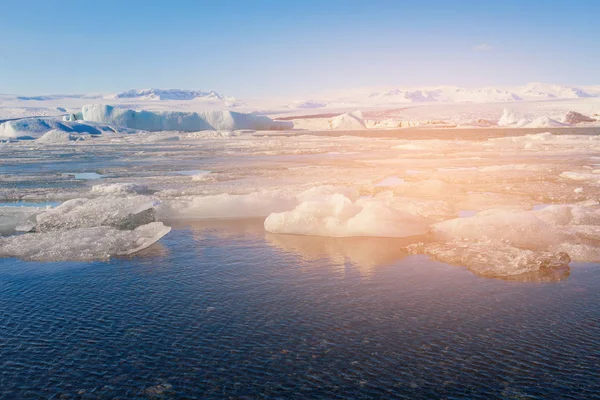 Γιόκουλσάρλον Παγετώνας Πάγο Φυσικό Τοπίο Της Χειμερινής Περιόδου — Φωτογραφία Αρχείου