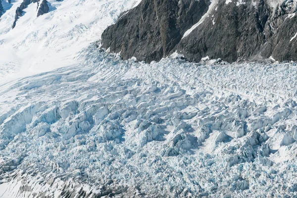 Fox Glacier Zblízka Texturu Pozadí Přírody Jižní Ostrov Nového Zélandu — Stock fotografie