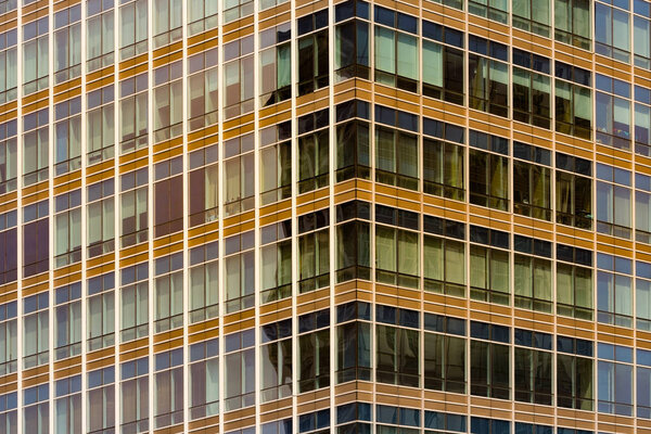 Window office building close up, cityscape business downtown