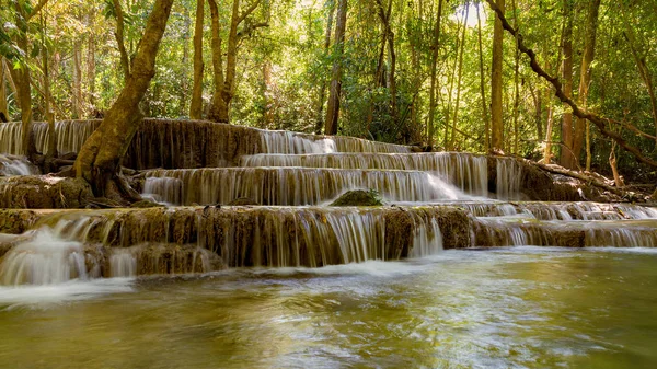 Chute Eau Plusieurs Couches Fond Naturel Paysage Tropical — Photo