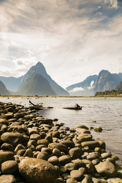 Milford Sound Нової Зеландії Східного Узбережжя Південного Острова Природний Ландшафт — стокове фото