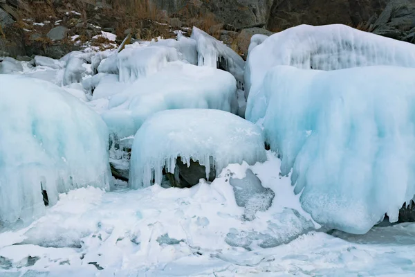 Lód Skale Baikal Jezioro Zima Sezon Rosji Naturalny Krajobraz Tła — Zdjęcie stockowe