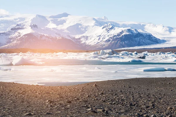 Iceland Freeze Winter Season Natural Landscape Background — Stock Photo, Image