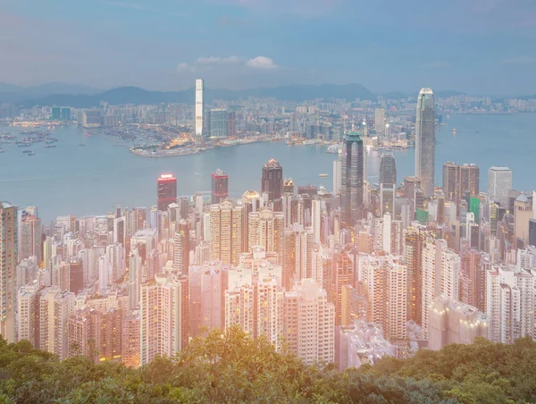 Hong Kong Město Obchodního Centra Uzdě Victoria Peak — Stock fotografie