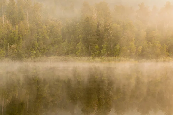 Matheson Lake Reflection Morning New Zealand Natural Landscape Background — Stock Photo, Image