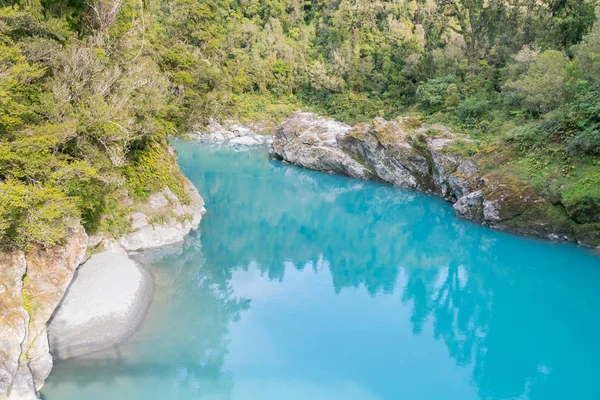 Blue Lagoon Water Lake Mountain New Zealand Natural Landscape Background — 图库照片