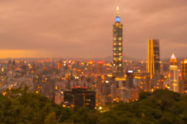 Taipei Πόλη Θαμπάδα Φως Ορίζοντα Αφηρημένο Φόντο — Φωτογραφία Αρχείου