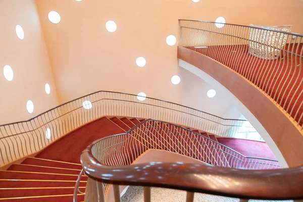 Escalera Interior Color Rojo Estructura Interior Fondo —  Fotos de Stock